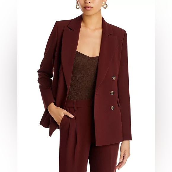 NWT Paige Malbec double breasted blazer in mahogany - Picture 2 of 11